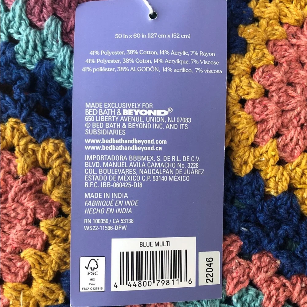 Wild Sage Granny Square Crochet Throw Blanket 50